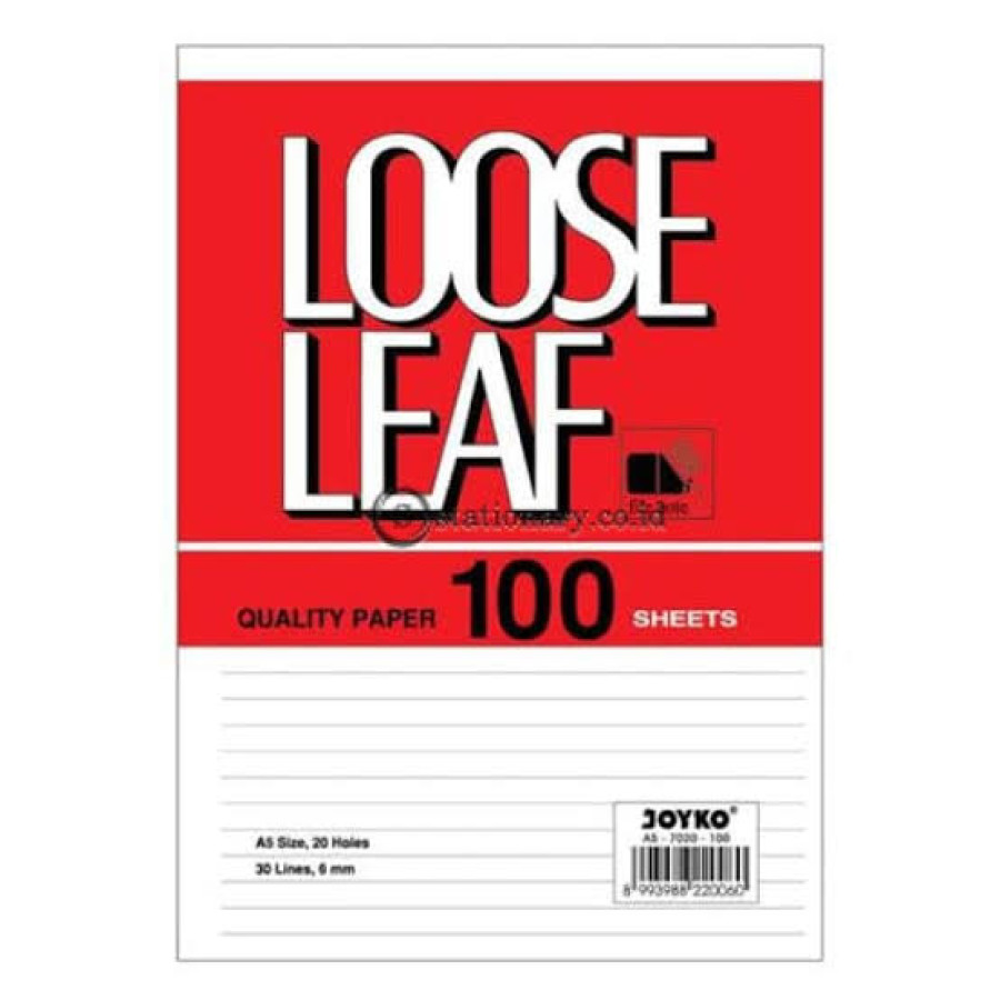 Isi File/Loose Leaf ukuran A5, Joyko Loose Leaf Isi Kertas File Binder 100 Lembar - utama