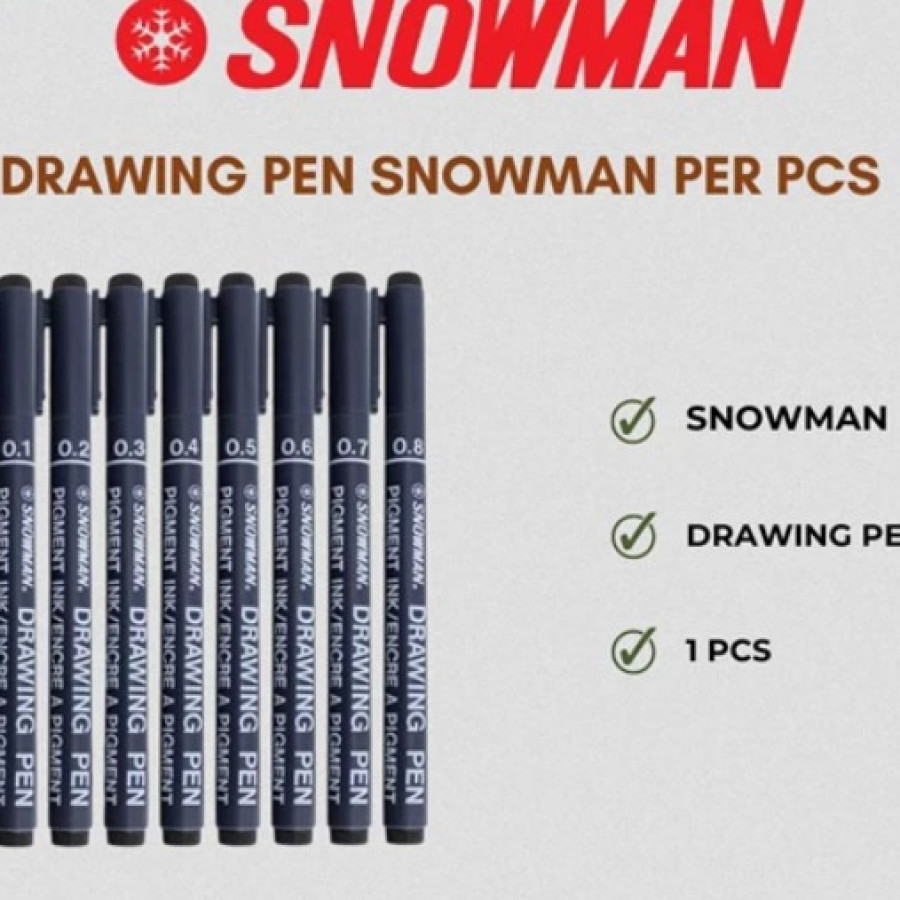 Snowman 0.5 Drawing Pen - Black