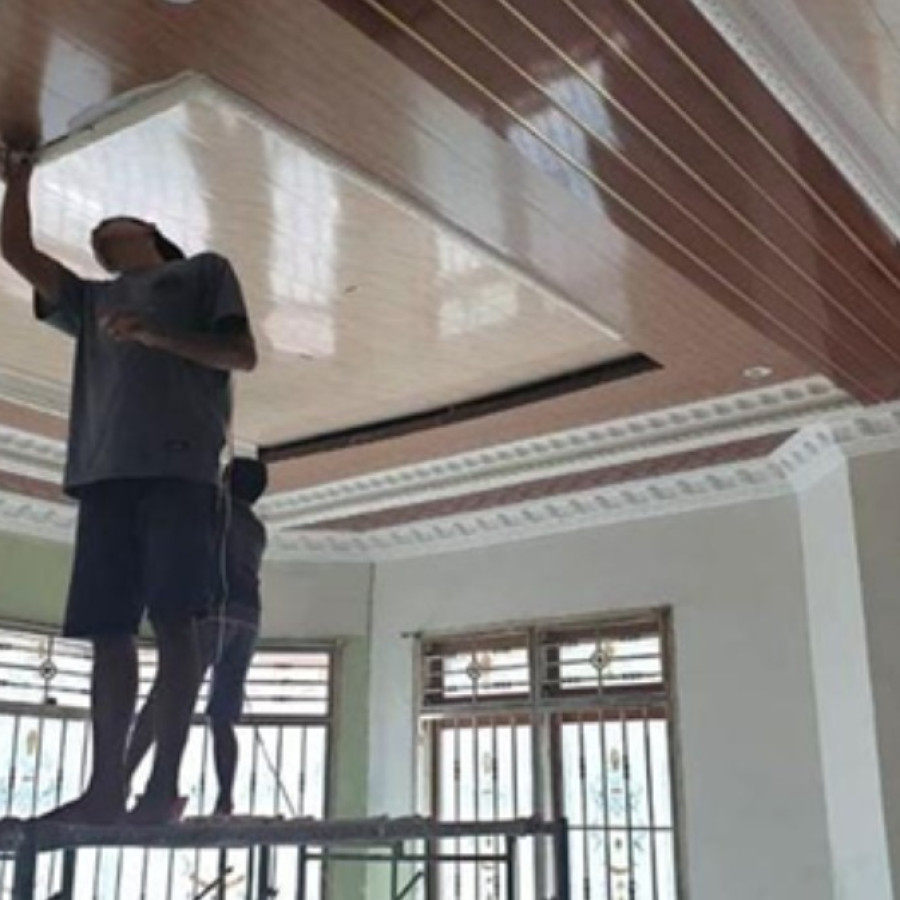 Paket Pemasangan plafon PVC per meter persegi (rangka hollow) - depan