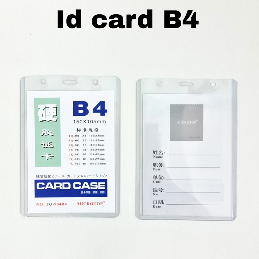 ID Card Case Plastik Bening Name Badge B4