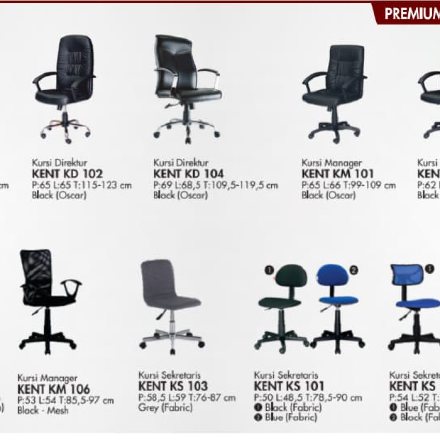 Kursi Kantor / Kursi Manager  KENT KM 101 - depan