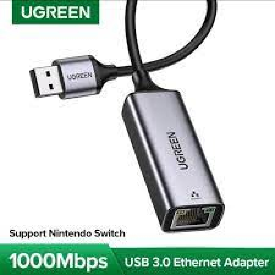 UGREEN USB 3.0 to LAN Ethernet Adapter - Warna Hitam - USB 3.0 Metal