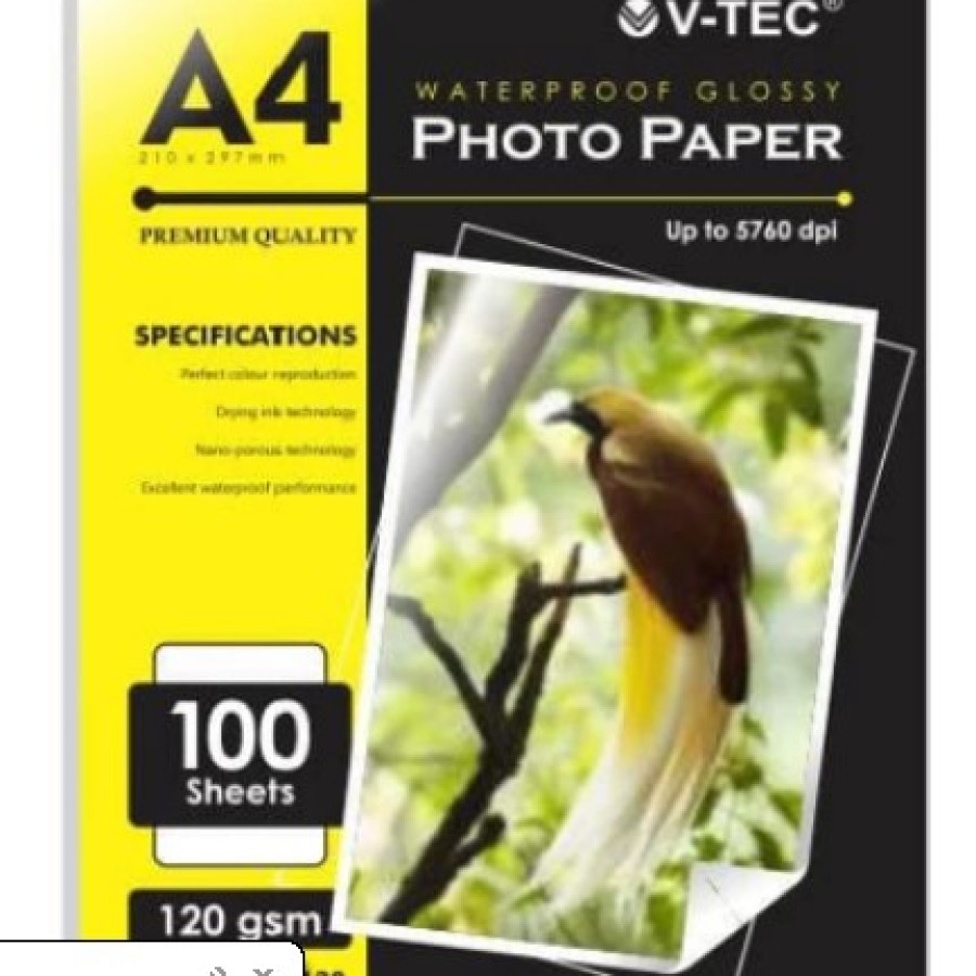 KERTAS GLOSSY PHOTO PAPER A4 VTEC