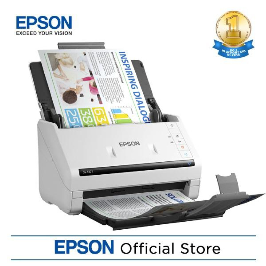 Scanner Epson DS-530 II DS530II  A3 US dan HDD 4TB Hardisk - depan