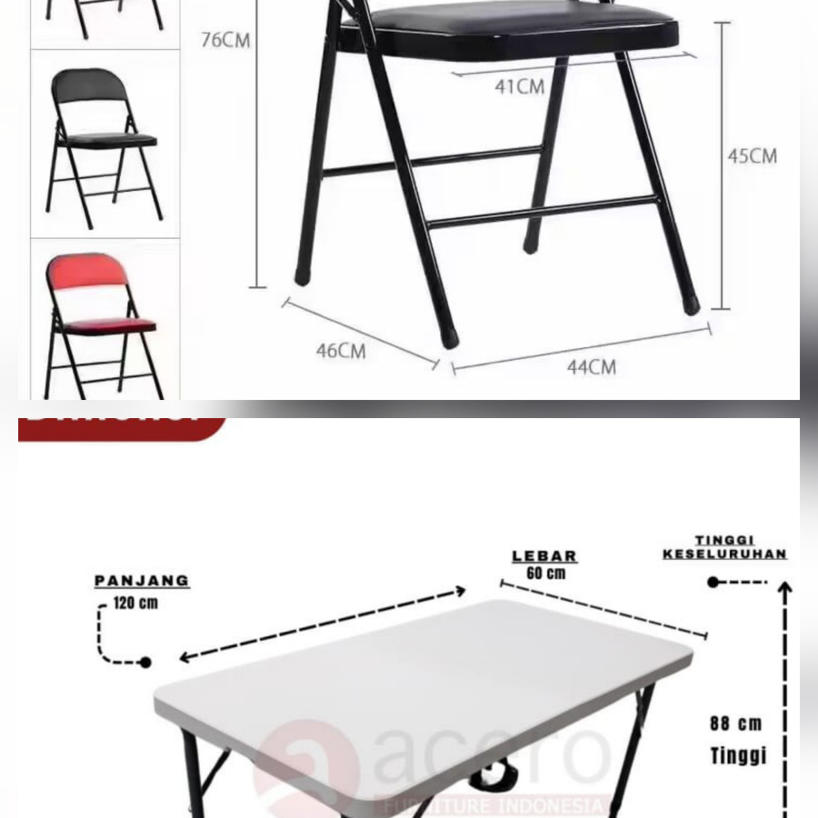 Paket Meja dan kursi lipat