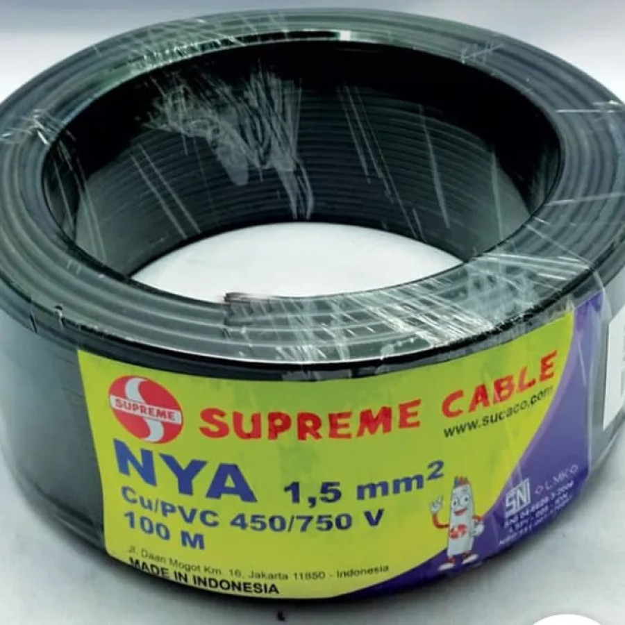 Kabel Listrik NYA SUPREME CABLE 1,5 Mm, Panjang 100 Meter