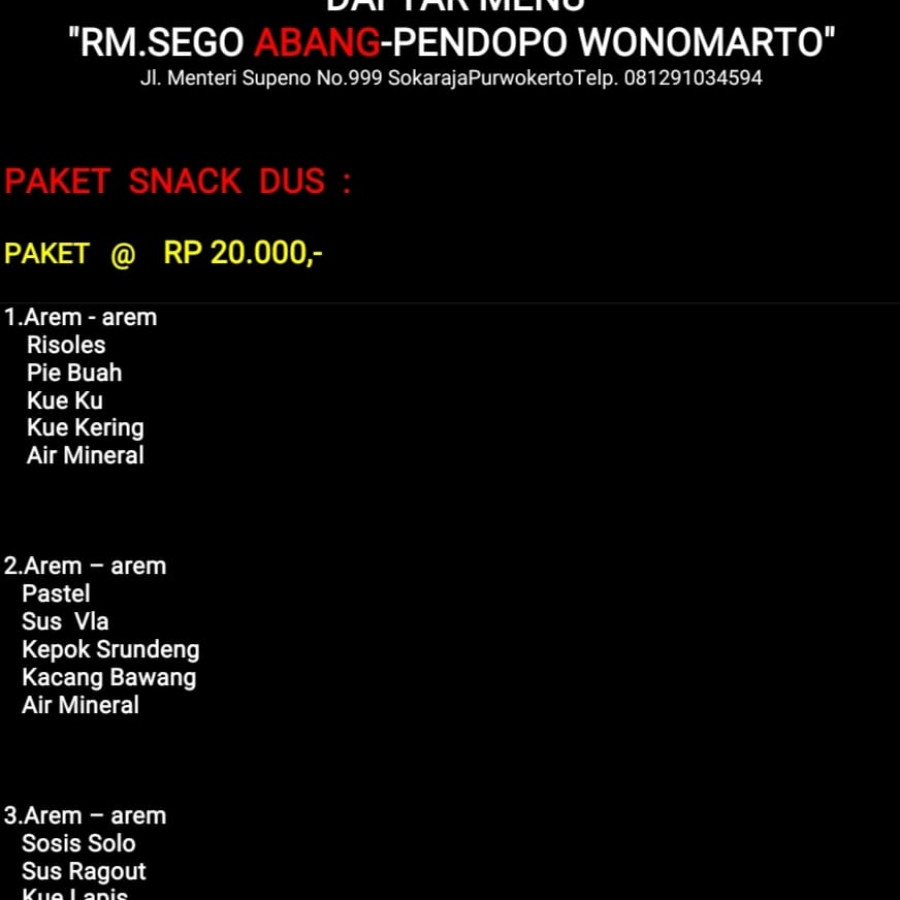 paket snack dus - utama
