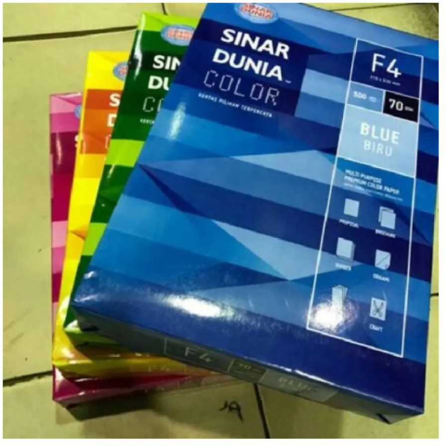 Kertas HVS Folio F4 70 Gr Warna (SIDU)