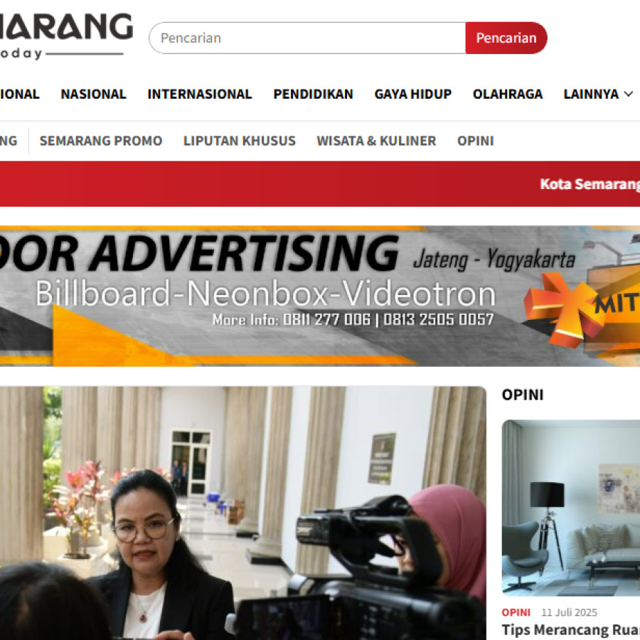 Iklan Publikasi/Artikel di Media Online Matasemarang.com - depan