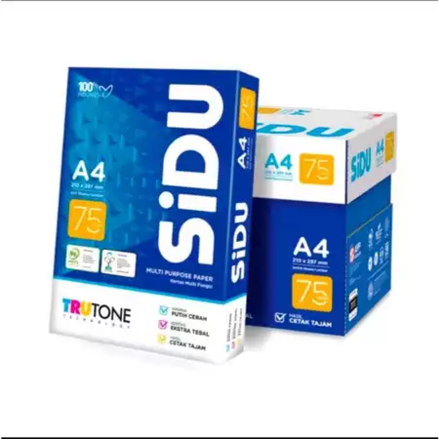Kertas HVS A4 75Gsm SIDU 1 Rim - 500 Lembar
