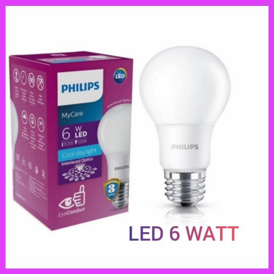PHILIPS Lampu LED 6 Watt