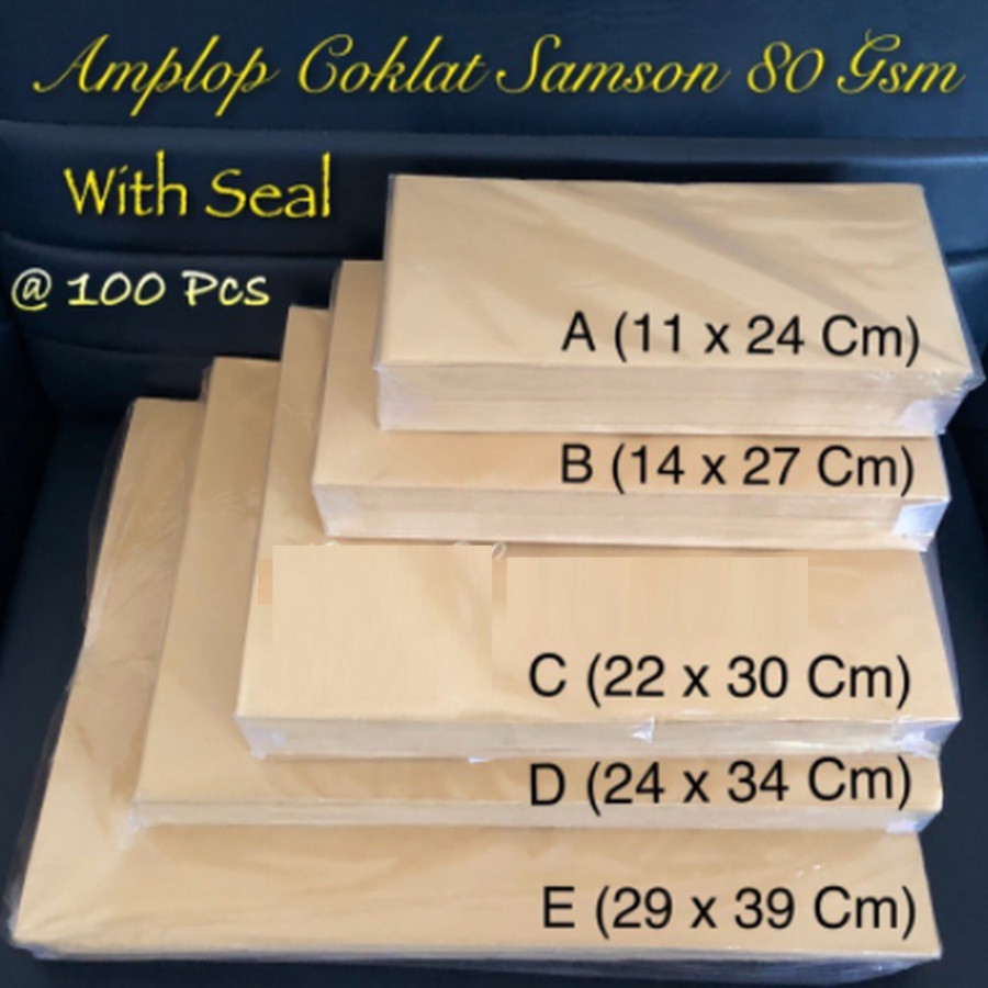Amplop Coklat Besar Uk. 40 x 27 cm (100 sheet/pack) samson