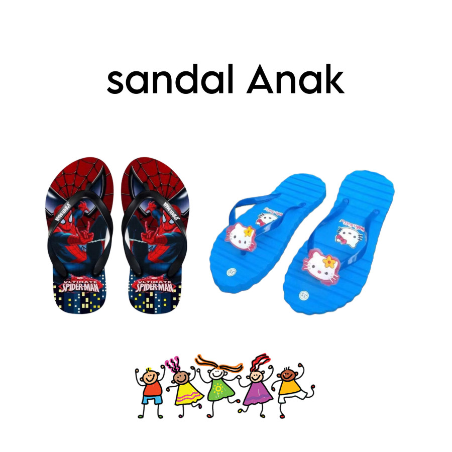 SANDAL ANAK BERANEKA MACAM MOTIF