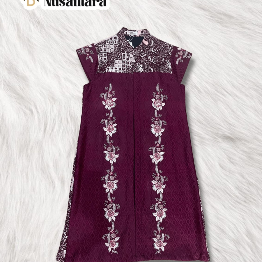 Outer Batik Viscose Cap Kombinasi Bordir