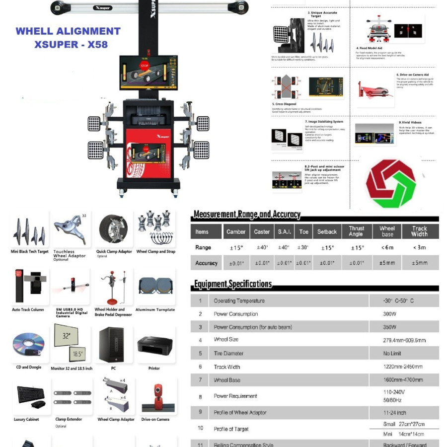 3D Wheel Alignment X-Super X58 - depan