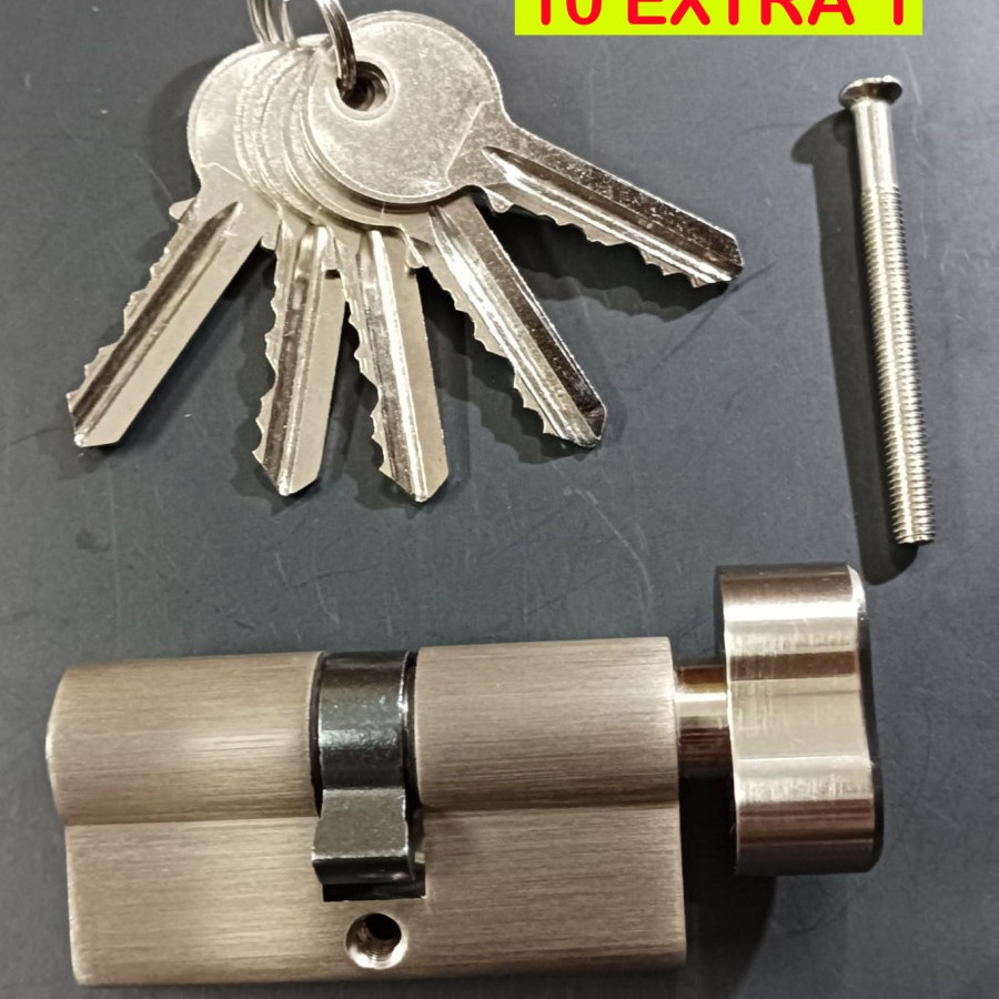 Silinder kunci pintu besar knob putar (60mm) Merk Custom