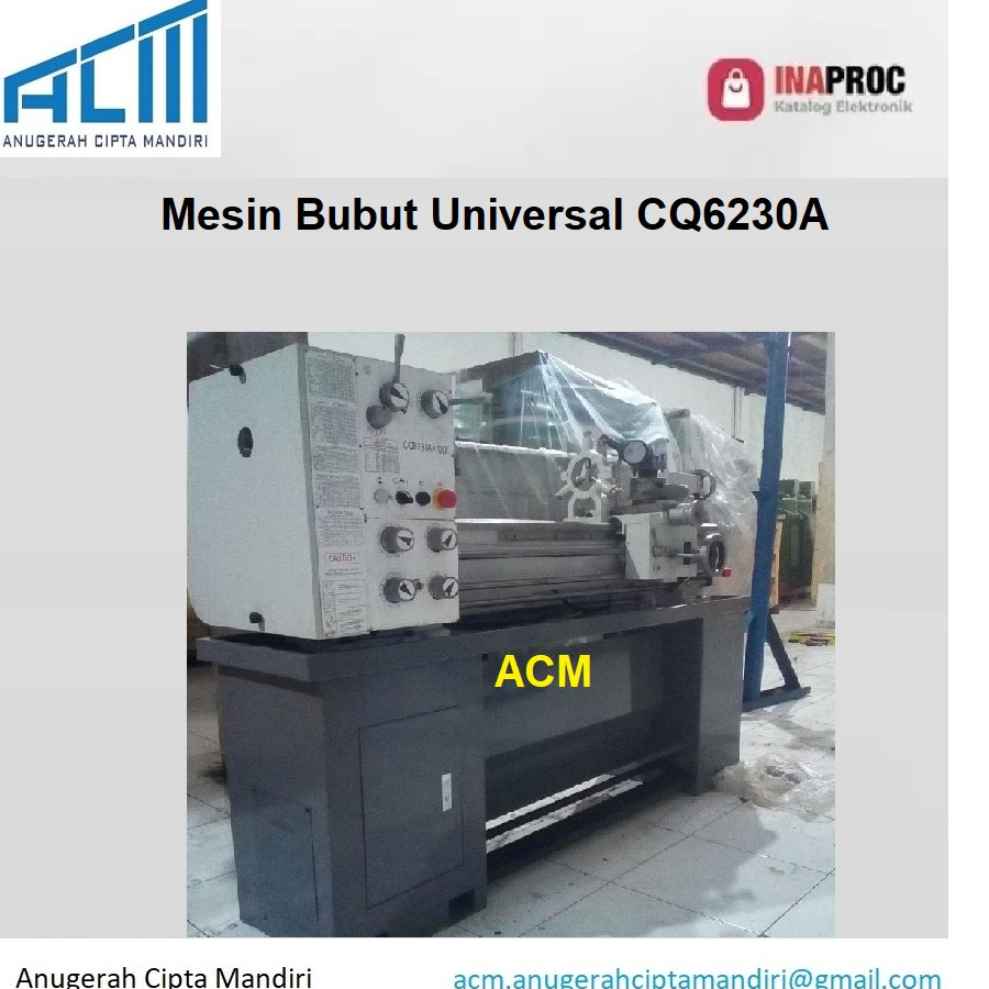 MESIN BUBUT BESI / LATHE MESIN CQ 6230A - utama