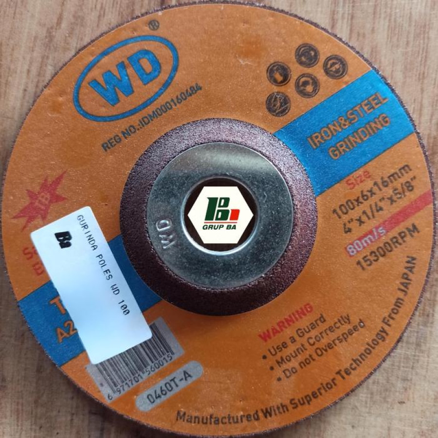 WD Tebal Size 100x6x16mm, 80m/s, 15300RPM'