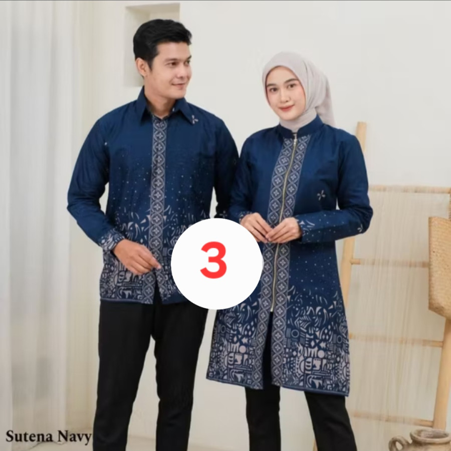 Baju Batik Lengan Panjang Pria Wanita - samping