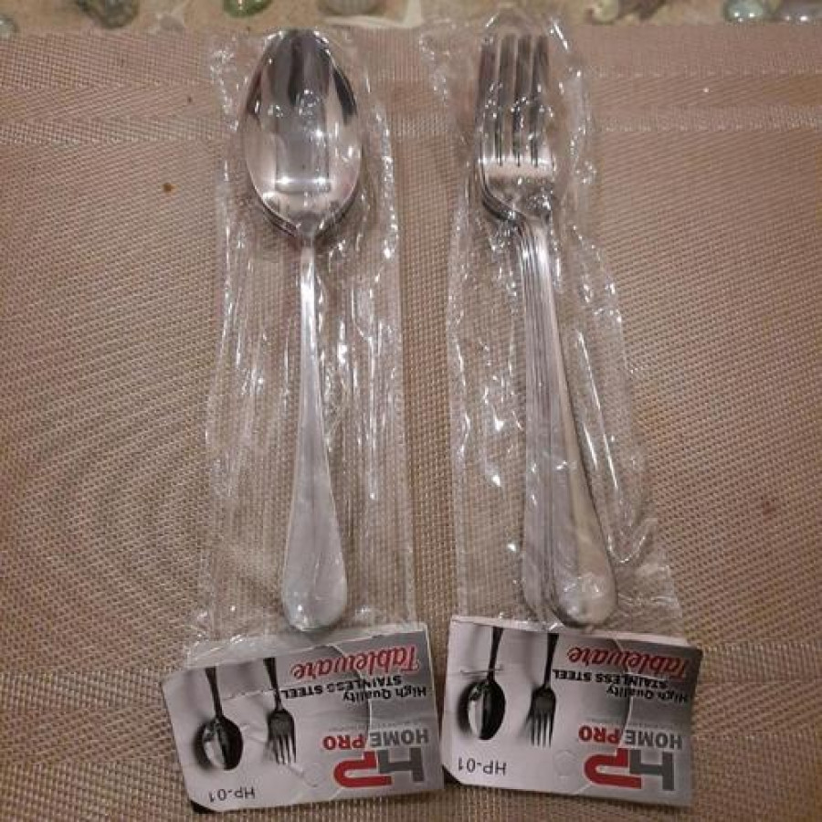 Alat Makan stainless (Piring,sedok dan Mug) - samping