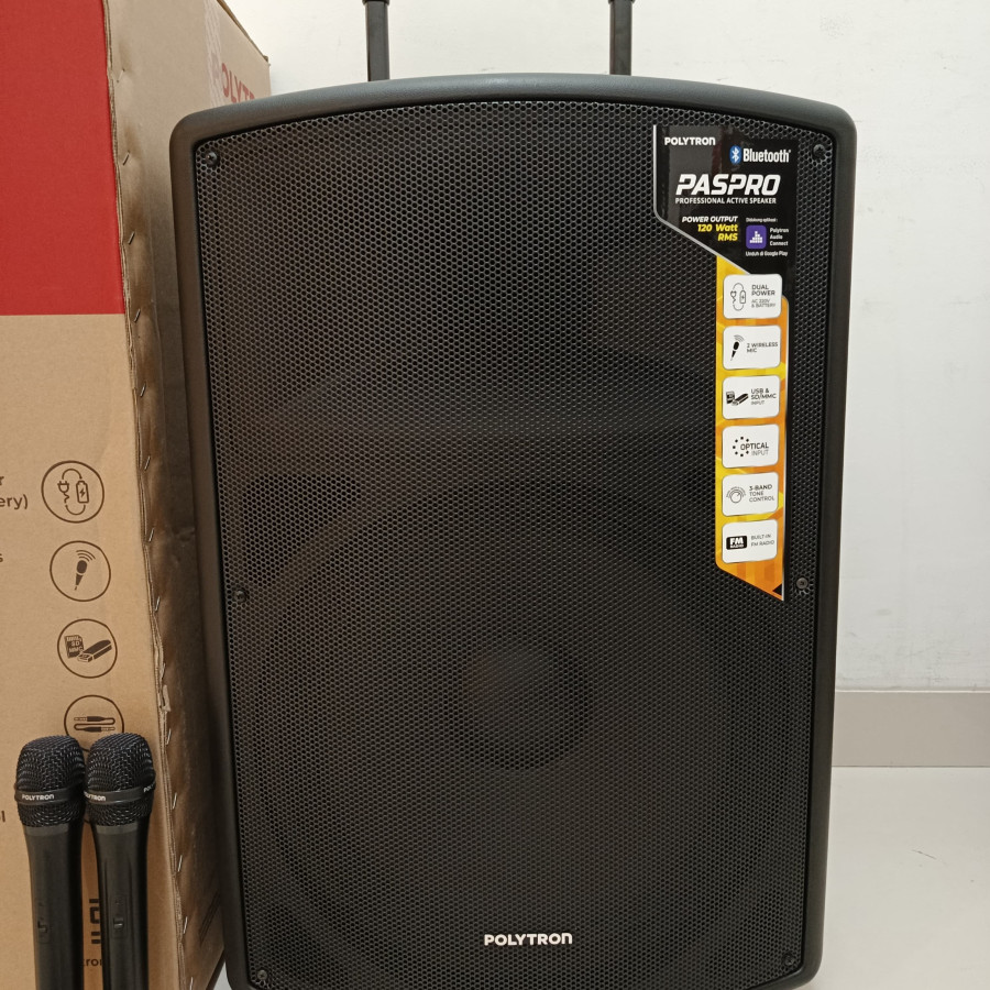 Speaker aktif (2 pcs speaker portable,2 pcs stand speaker,dll) - POLYTRON - depan
