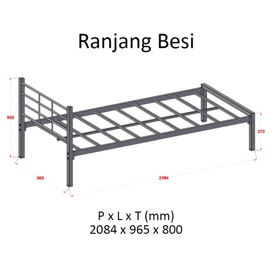 Ranjang Besi FRONTLINE (Tanpa Roda)