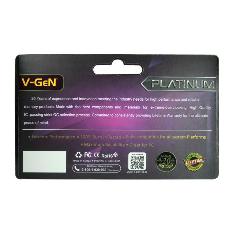 VGEN RAM DDR4 - 8GB - depan