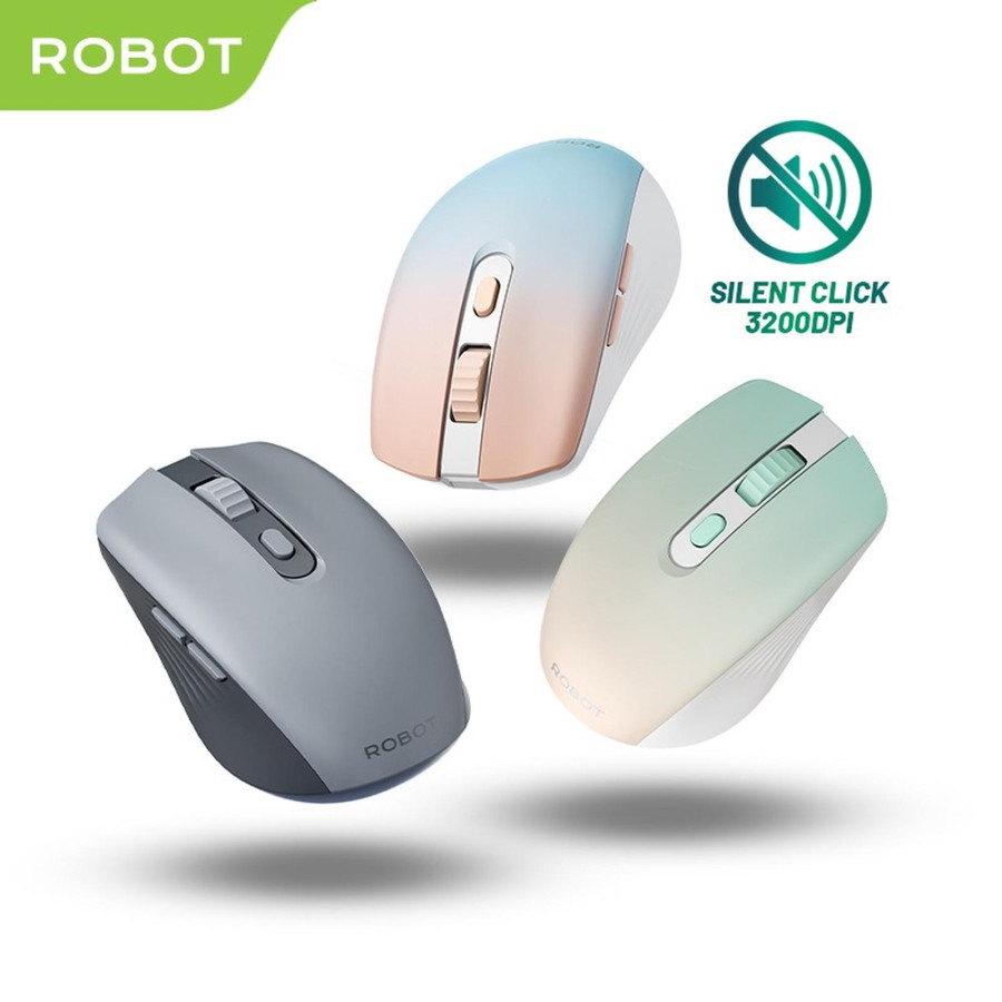 ROBOT M370 Mouse Wireless 2.4GHz Silent Klik - depan