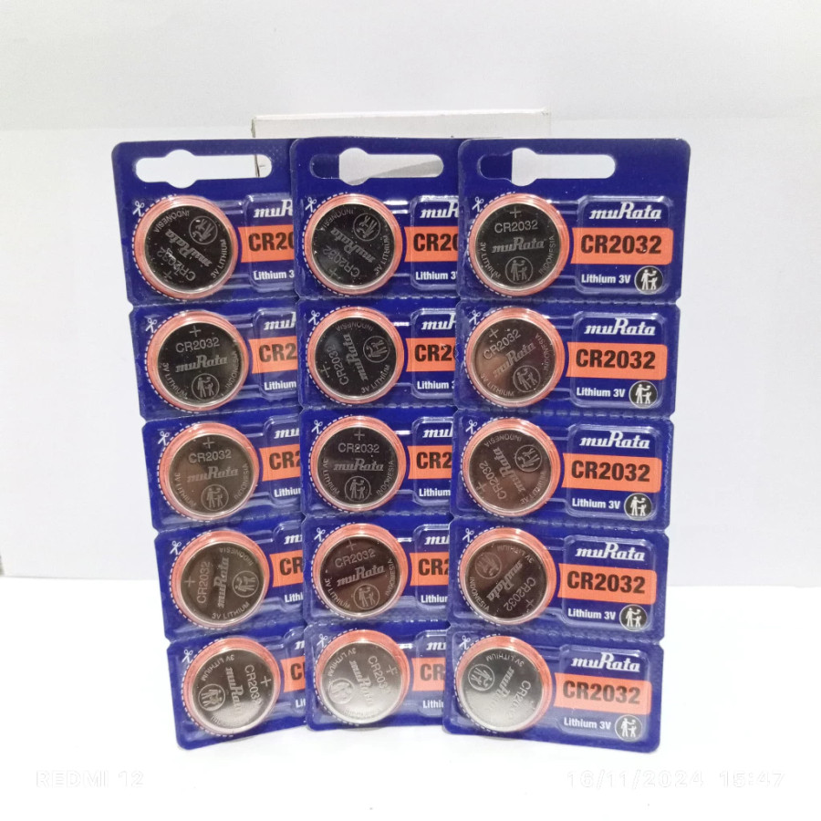 Baterai Murata CR2032 Original Batrai CR 2032 3V lithium Battery CMOS - samping