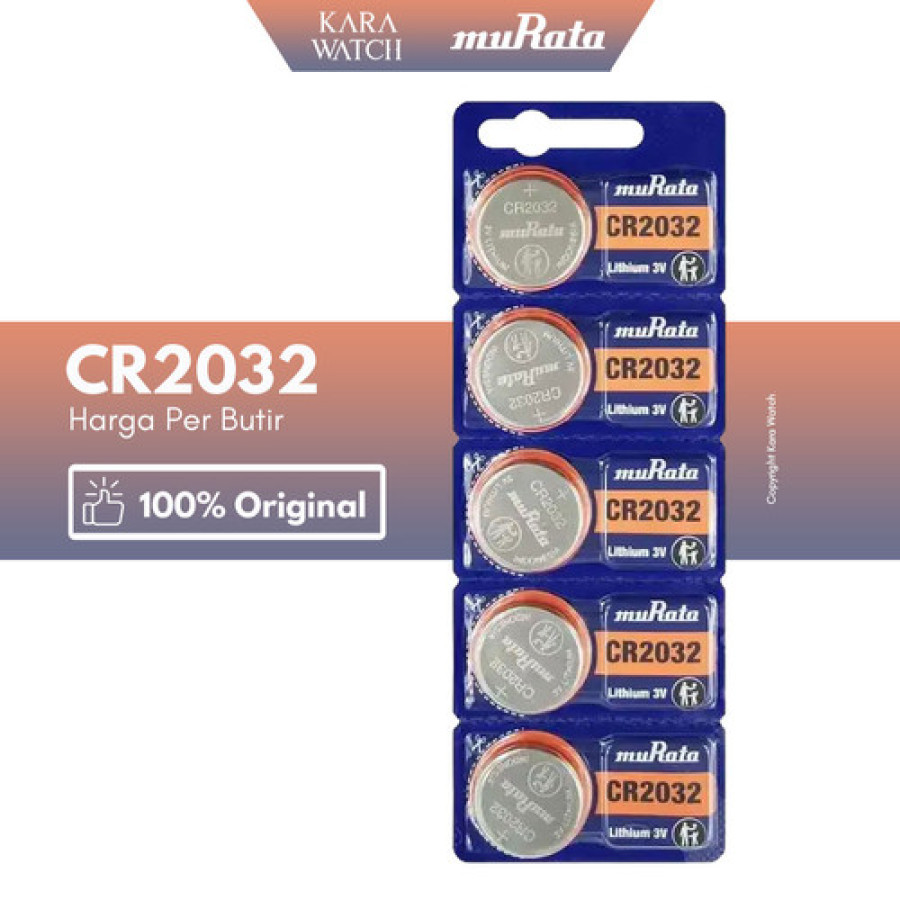 Baterai Murata CR2032 Original Batrai CR 2032 3V lithium Battery CMOS - utama