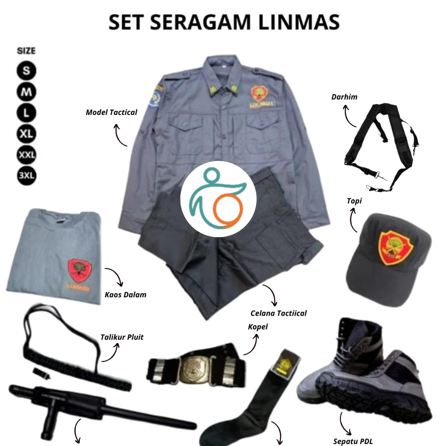 1 SET SERAGAM LINMAS Full Bordir - detail