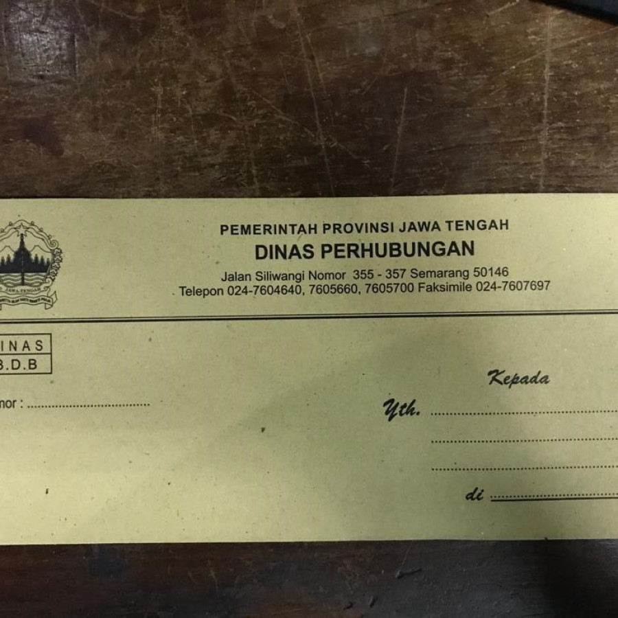 Amplop Kop Surat Instansi ukuran (11,5 x 27) kecil
