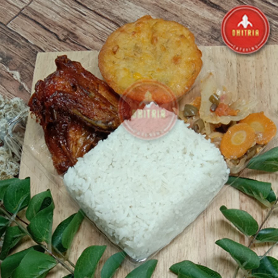 DHITRIA NASI BOX 15 - AYAM PANGGANG - SAYUR CAPJAE - BAKWAN JAGUNG