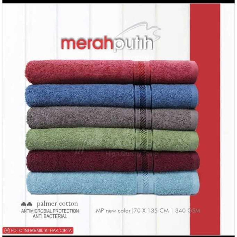 Handuk Mandi Merah Putih 70X135Cm Warna Gelap - utama