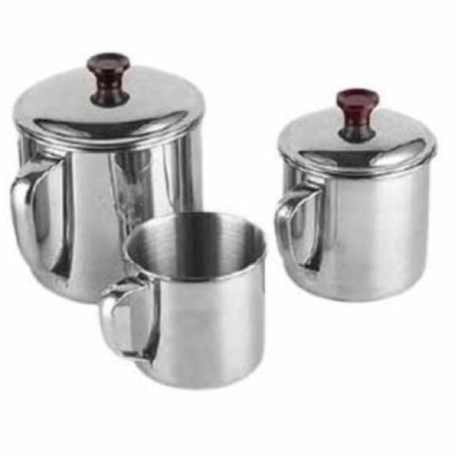 Alat Makan stainless (Piring,sedok dan Mug) - depan