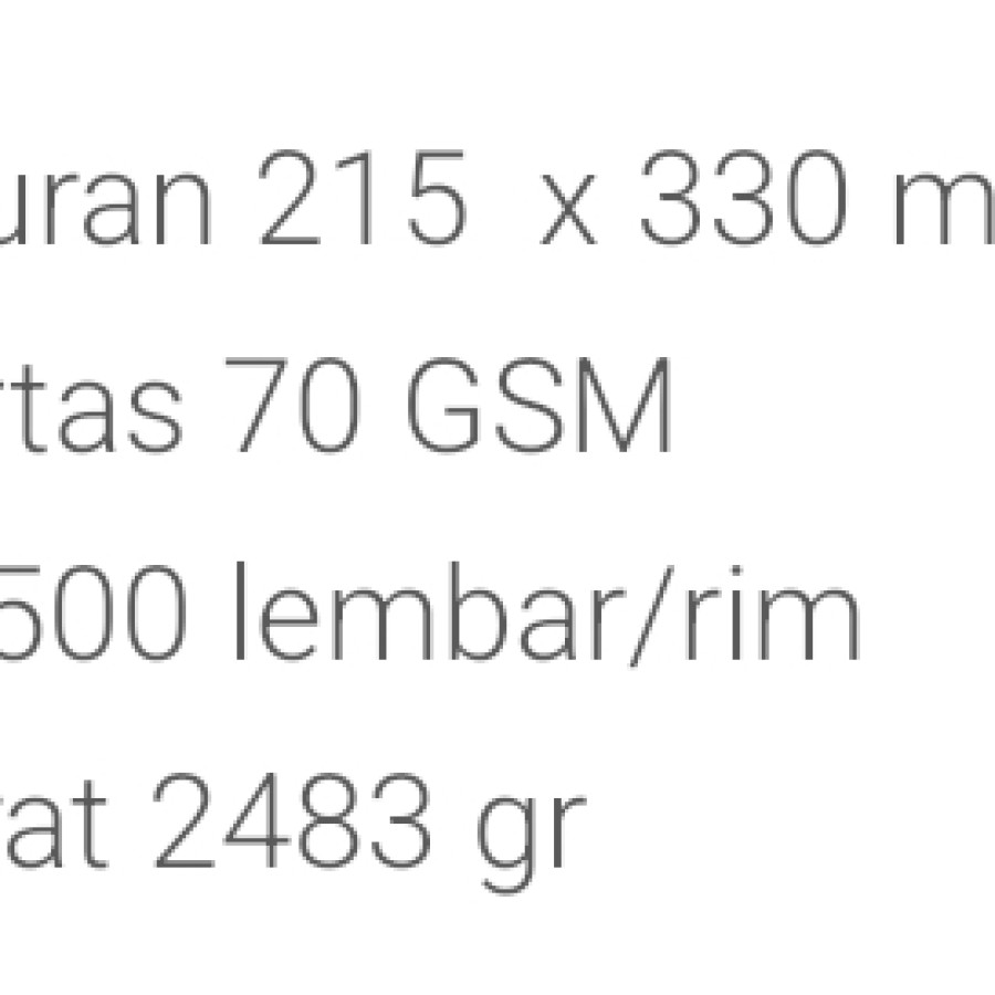 Sidu Kertas HVS F4 1 RIM - detail