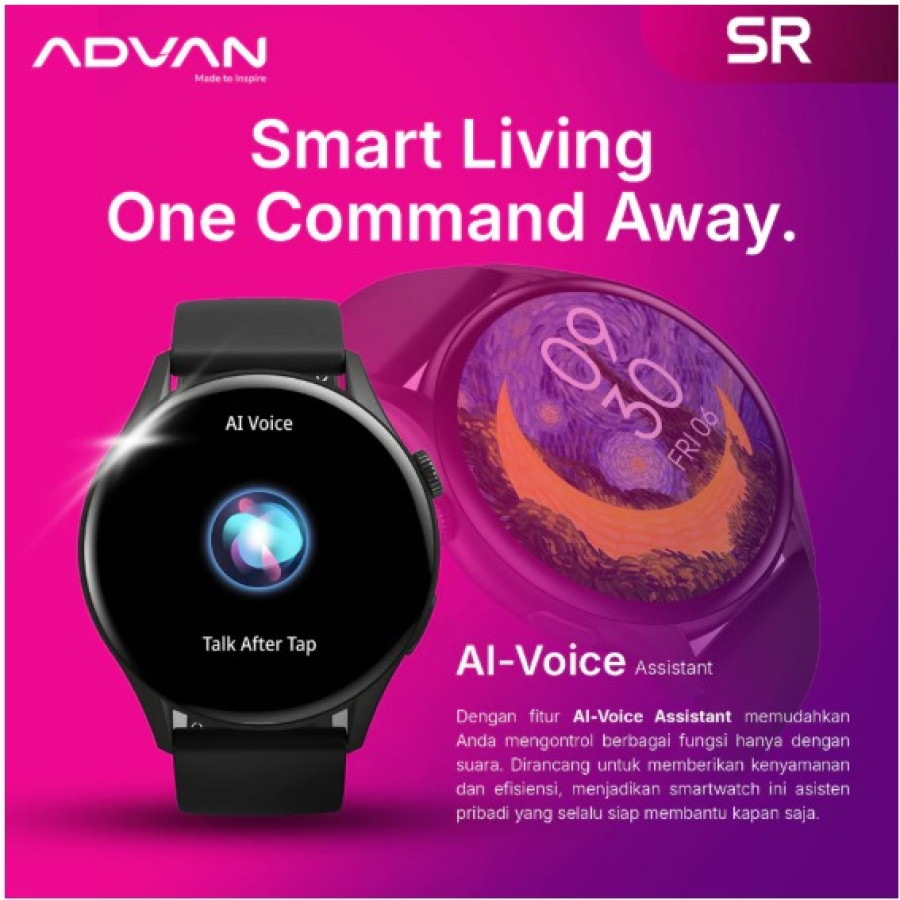 ADVAN Smartwatch SR Ai Voice Assistant - depan