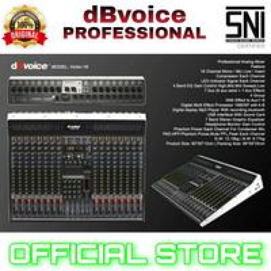 MIXER AUDIO 16 CHANNEL DB VOICE VICTOR 16 MIXER KARAOKE - depan