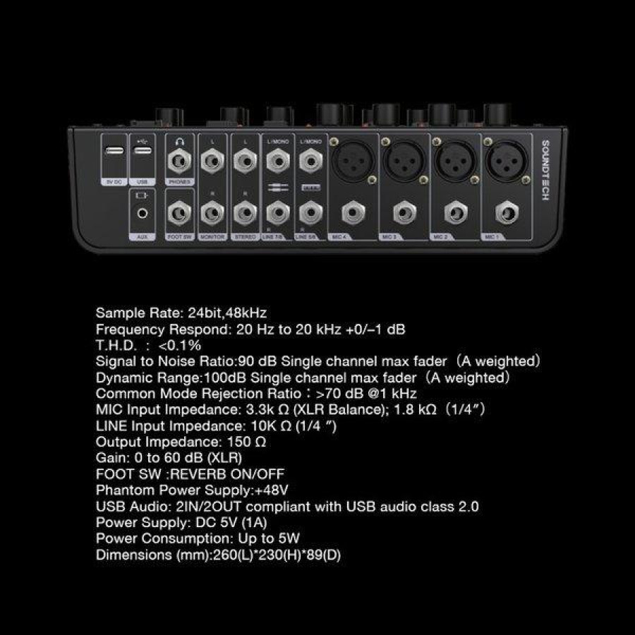 SOUNDTECH SMIX 8.0 Audio Mixer Digital with 8 Channel - samping