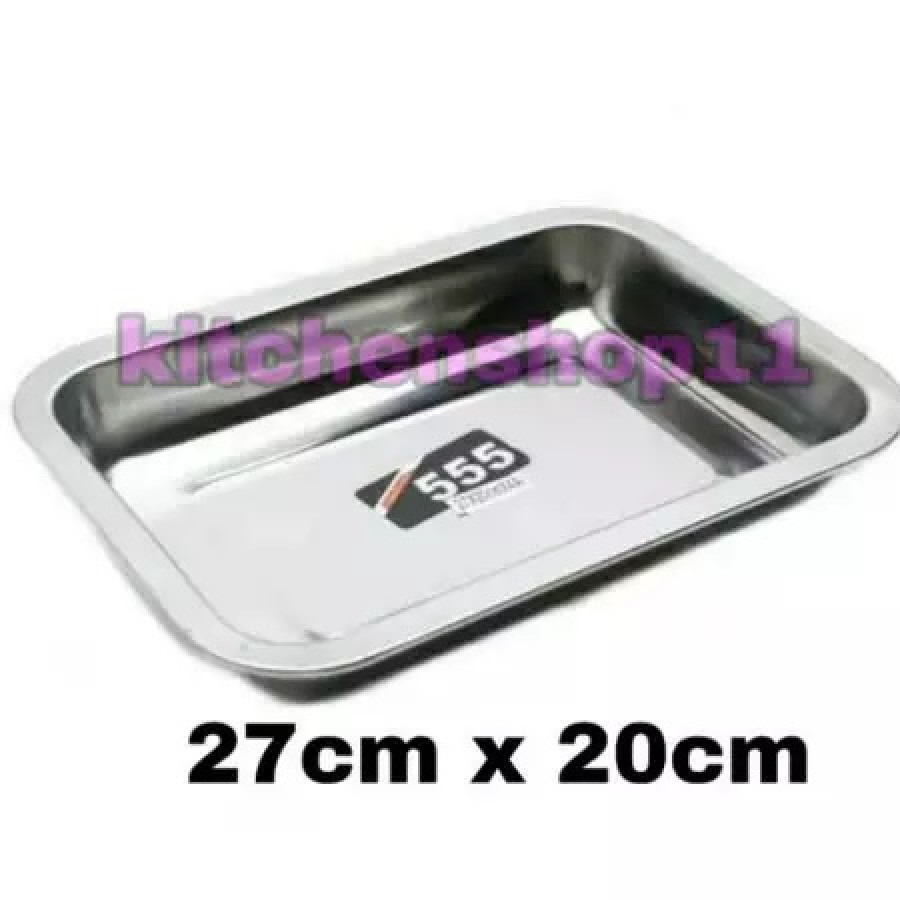 Nampan (Bahan Stainless, Uk. 27 x 20 Cm)