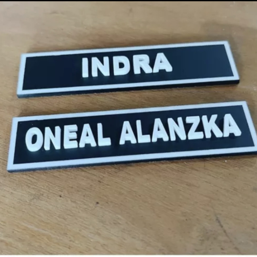 Name Tag NoN Brand Timbul 3D