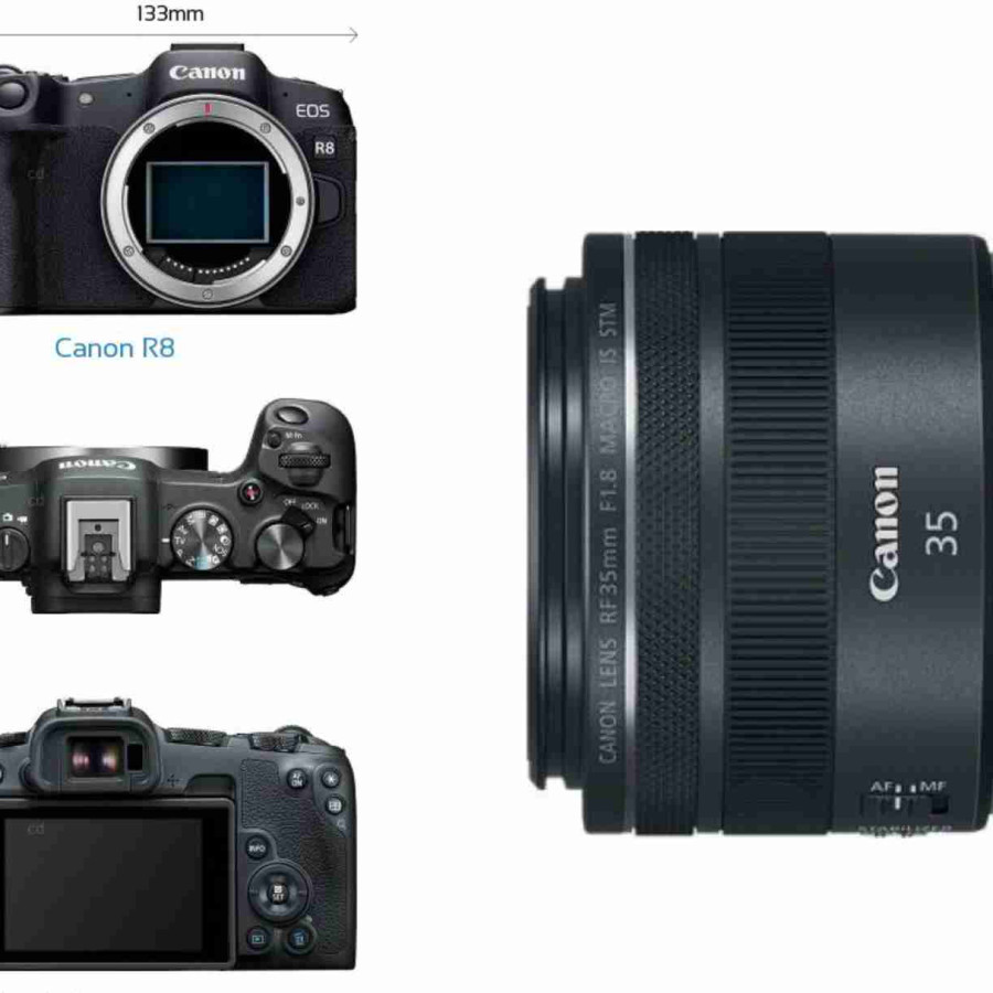 Canon EOS R8 Mirrorless Camera + Lensa RF 35mm F1.8