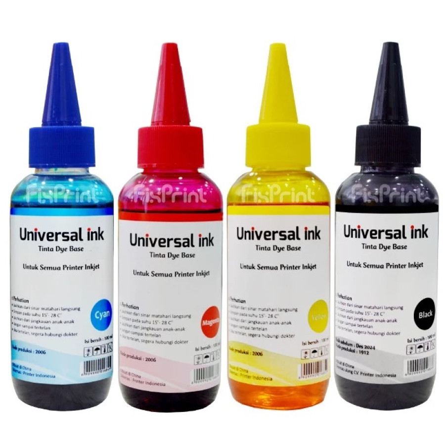 TINTA ISI ULANG  EPSON ISI 100ML PAKET 4 WARNA ( PREMIUM INK ) - utama