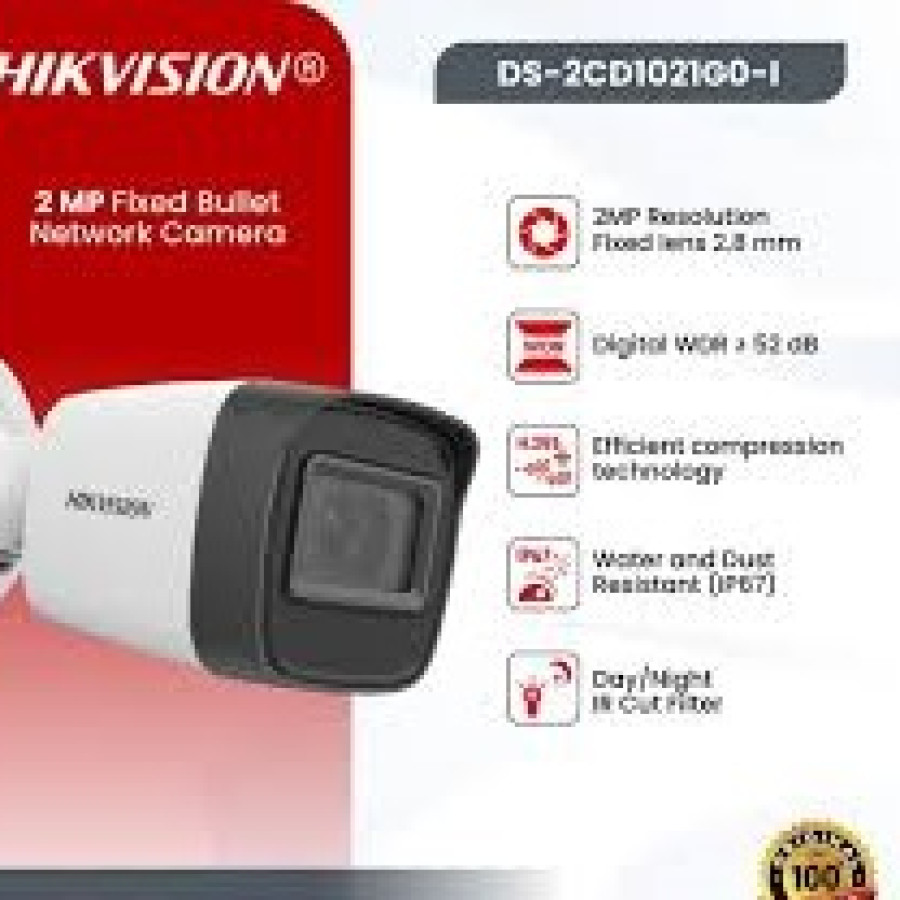 HIKVISION DS-2CD1021G0-I IP CAMERA CCTV 2MP FIXED BULLET CAMERA