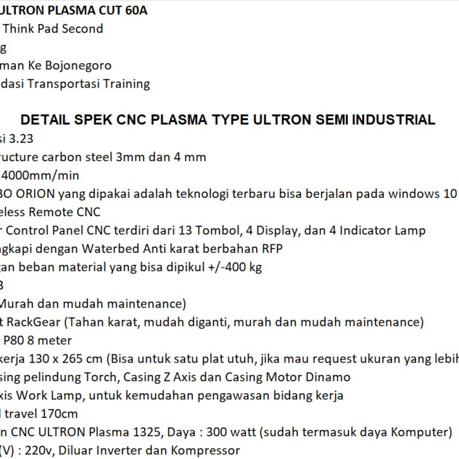 CNC PLASMA CUTTING LASER - samping