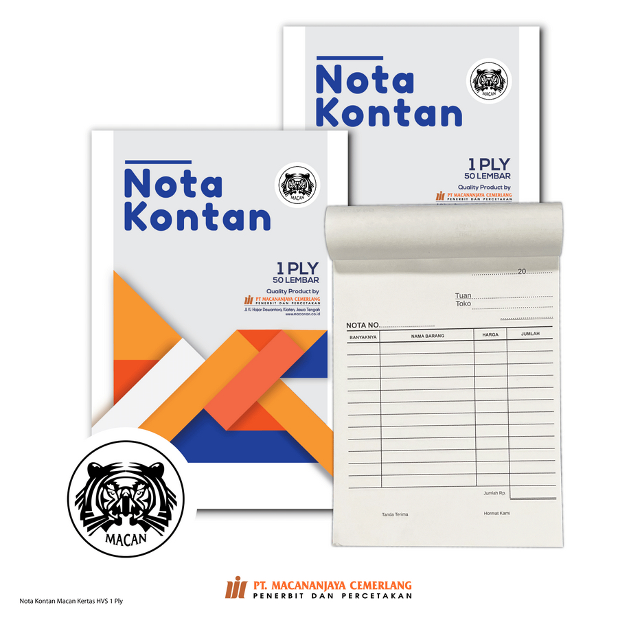 Nota Kontan HVS 1 Ply 60 Gsm (1 pack isi 10 eks)