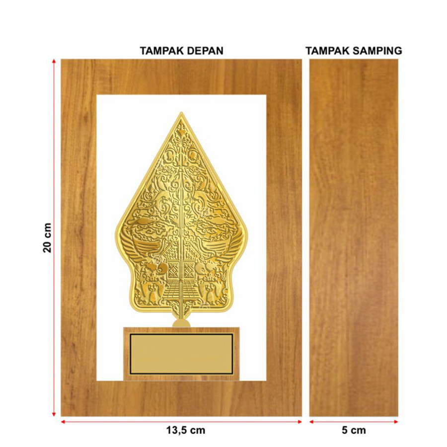 Souvenir Plakat Frame Kuningan Wayang Gunungan