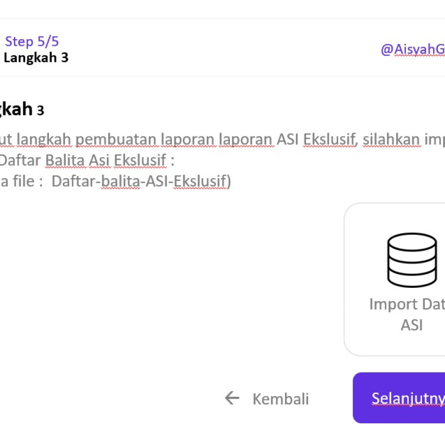 Tool Laporan Asi Ekslusif for Ahli Gizi - depan