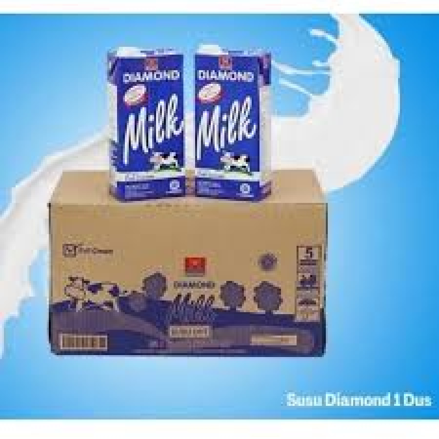 (12pc)susu diamond full cream 1 liter / susu uht diamond full cream 1 karton