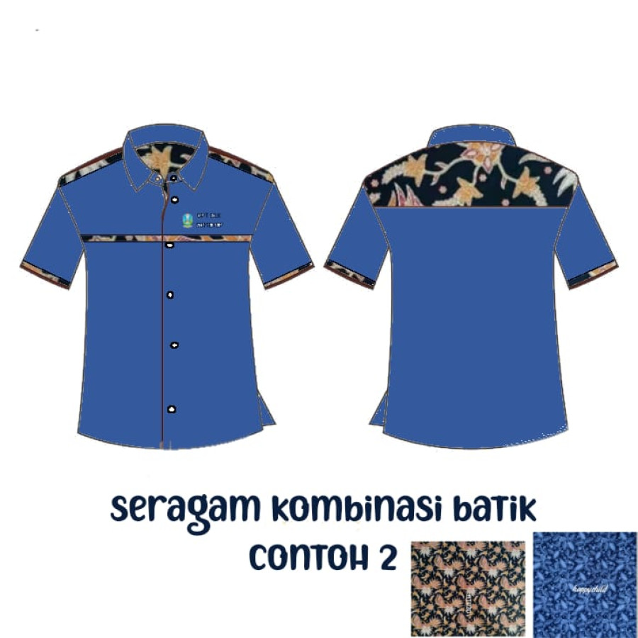 Pakaian Kerja Kombinasi Batik - detail
